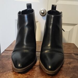 Elegant Black Leather Women's Ankle Boots